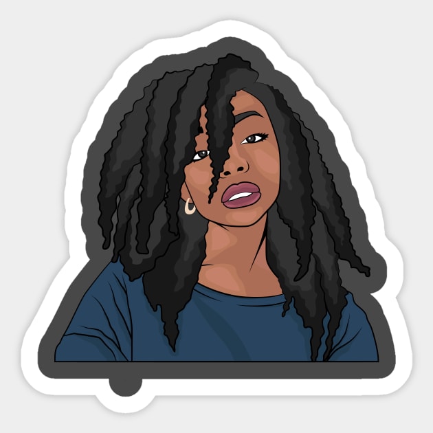 Thick and Kinky Natural Hair Sticker by NaturallyBlack